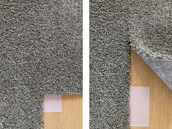 Easy to install and clean machine washable carpet tiles with Frixion pad seamless installation system